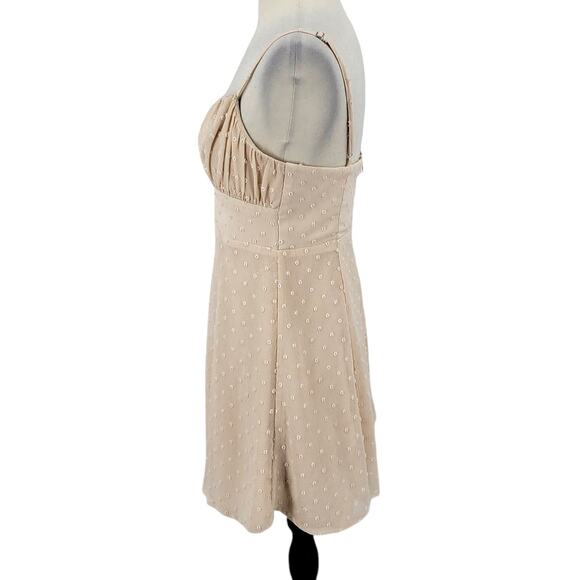 Saints + Secrets Swiss Dot Mini Dress Palest Pink Women's Size Medium - Picture 3 of 7